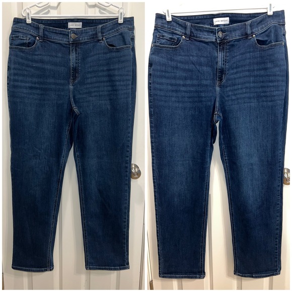 Lot of 2 Lane Bryant Women Plus Size 22 Curvy Fit High Rise Straight Leg Jeans - Picture 1 of 10